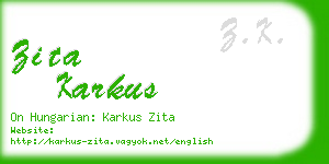 zita karkus business card